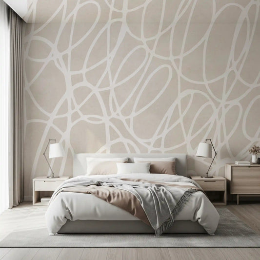 Abstract Swirl Line Art Wall Mural