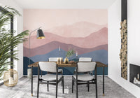Soft Watercolor Mountain Range Wall Mural
