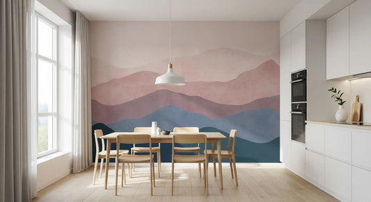 Soft Watercolor Mountain Range Wall Mural