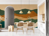Abstract Earthy Mountain Range Layers Wall Mural