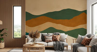 Abstract Earthy Mountain Range Layers Wall Mural