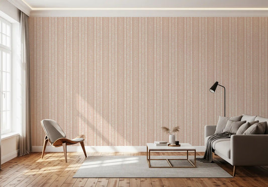 Minimalistische Tapete mit vertikalen Streifen in Pinselstrich-Optik