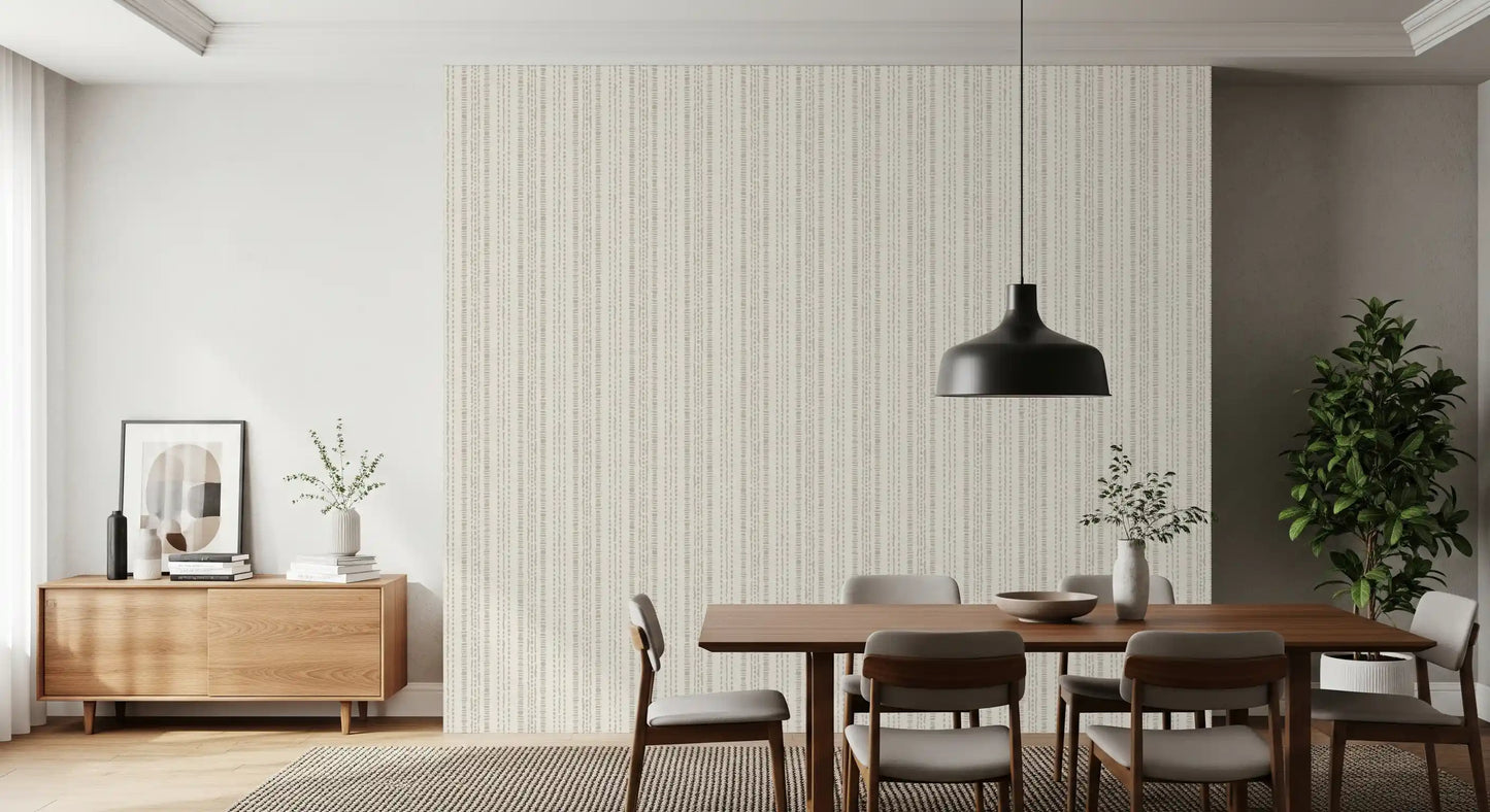 Tapet med syet neutralt stribet mønster⁠