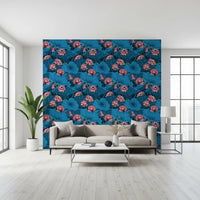 Zen-Lotus-Teich mit Libellen in Rosa und Blau Tapete
