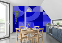 Fresque murale bleue milieu du siècle