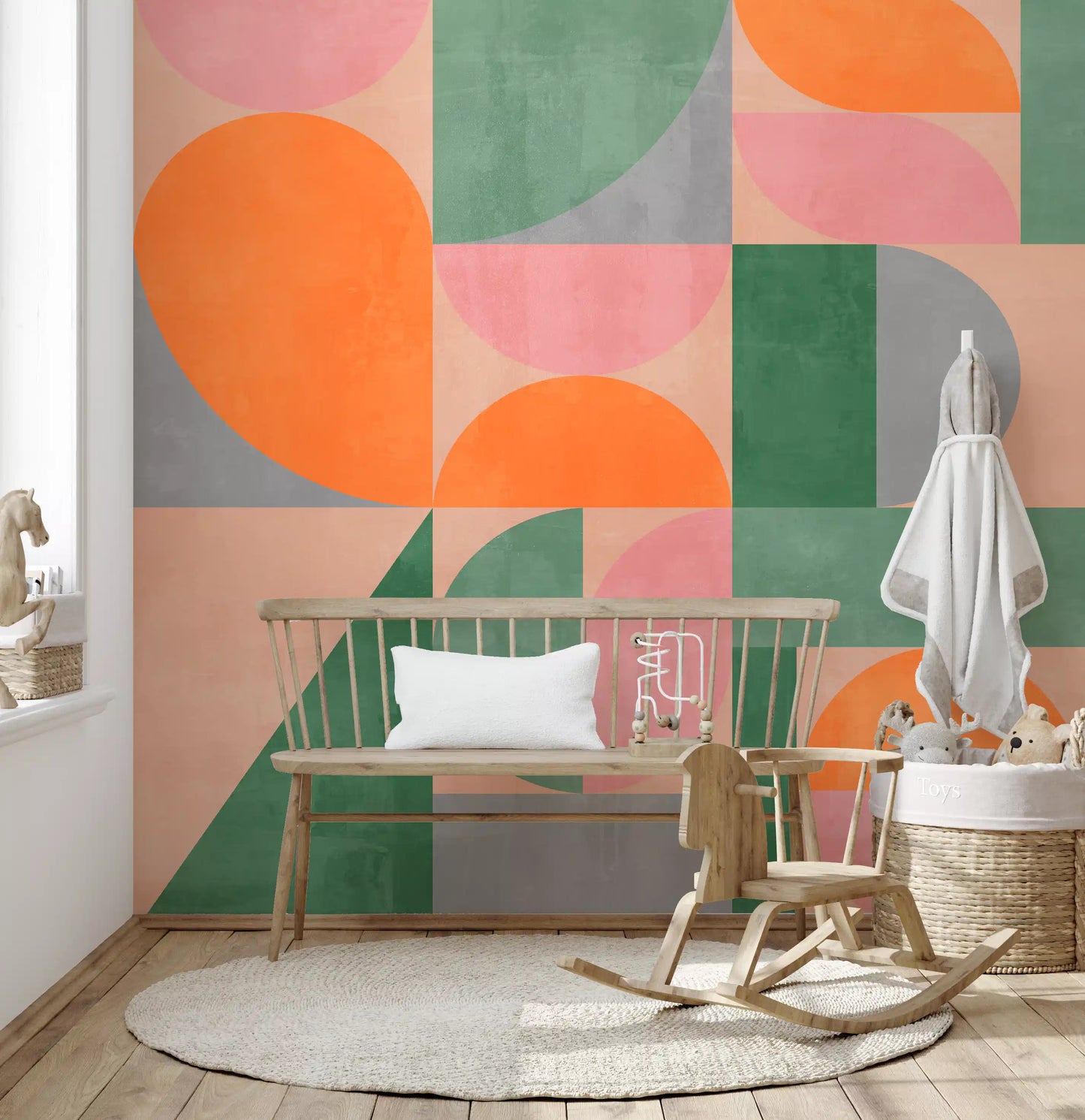 Murales de pared con arcos geométricos modernos