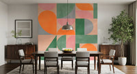 Murales de pared con arcos geométricos modernos