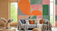 Murales de pared con arcos geométricos modernos