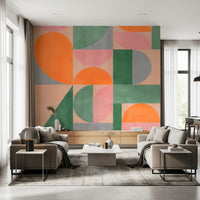 Murales de pared con arcos geométricos modernos