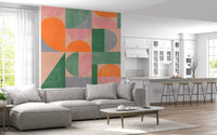 Murales de pared con arcos geométricos modernos