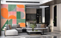 Murales de pared con arcos geométricos modernos