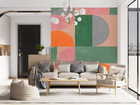 Murales de pared con arcos geométricos modernos