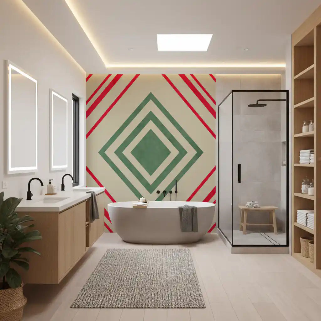 Linhas geométricas em forma de diamante Wall Mural