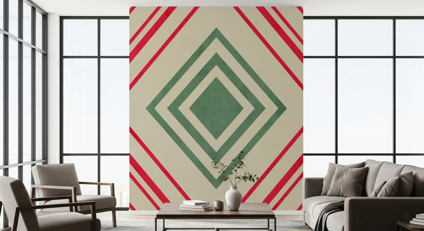 Linhas geométricas em forma de diamante Wall Mural