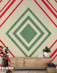 Linhas geométricas em forma de diamante Wall Mural