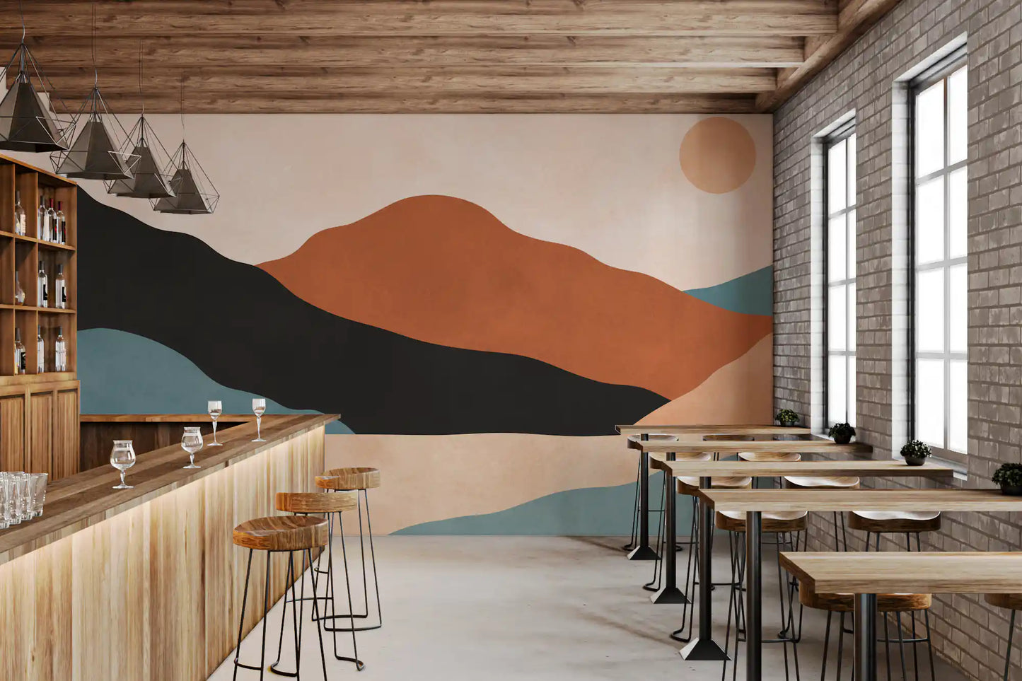 Minimalistisches Wandbild mit Wüstenberg-Panorama