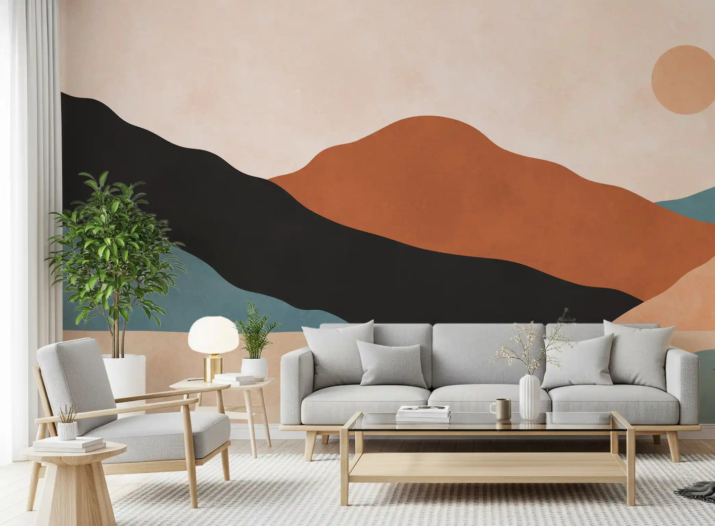 Minimalistisches Wandbild mit Wüstenberg-Panorama