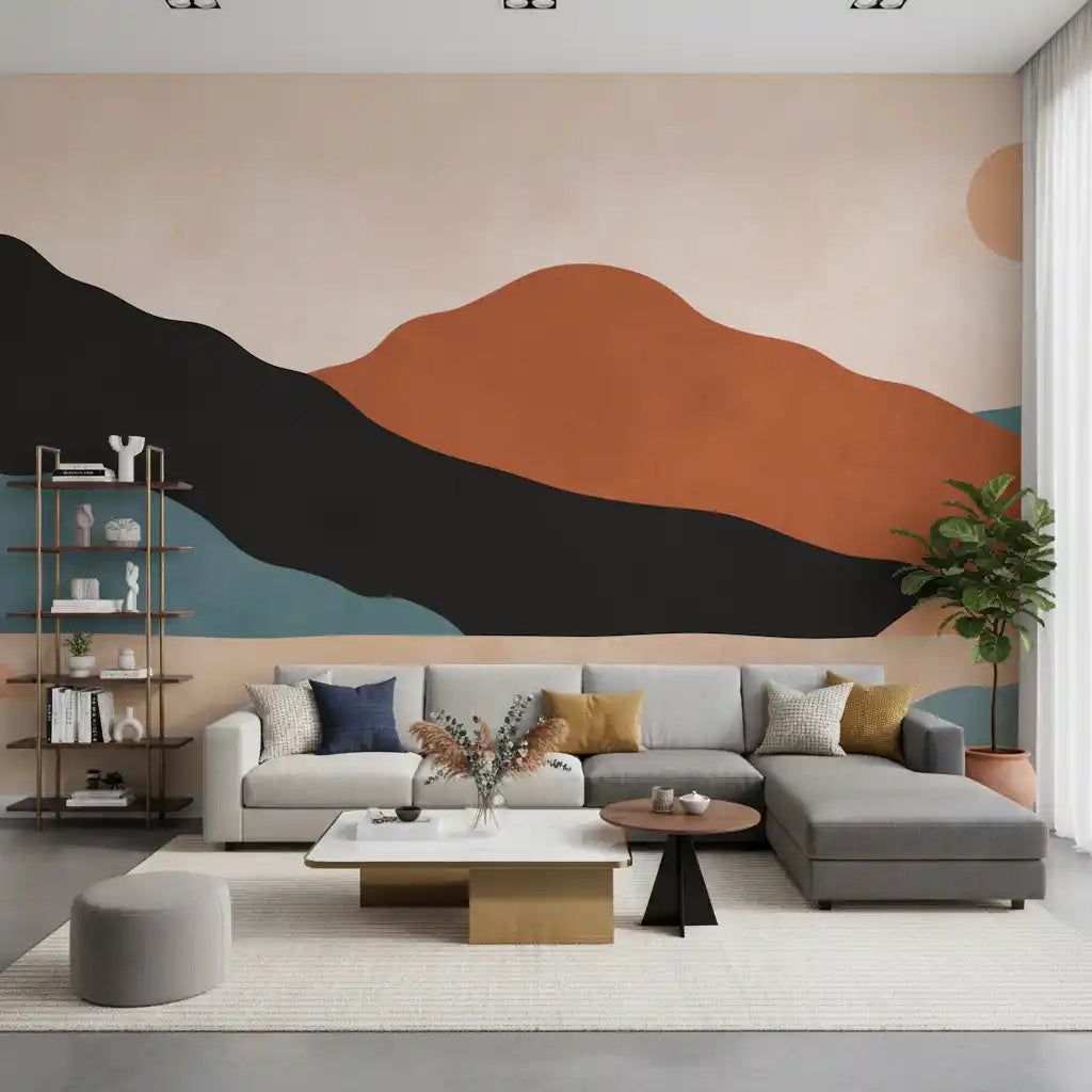Minimalistisches Wandbild mit Wüstenberg-Panorama