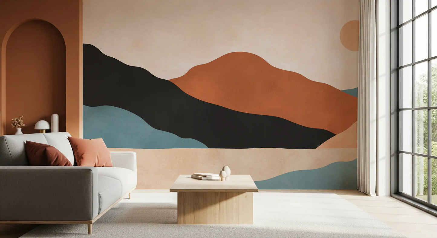 Minimalistisches Wandbild mit Wüstenberg-Panorama