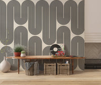 Monochromatische geometrische Wellen Wandbild