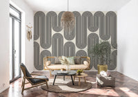 Monochromatische geometrische Wellen Wandbild