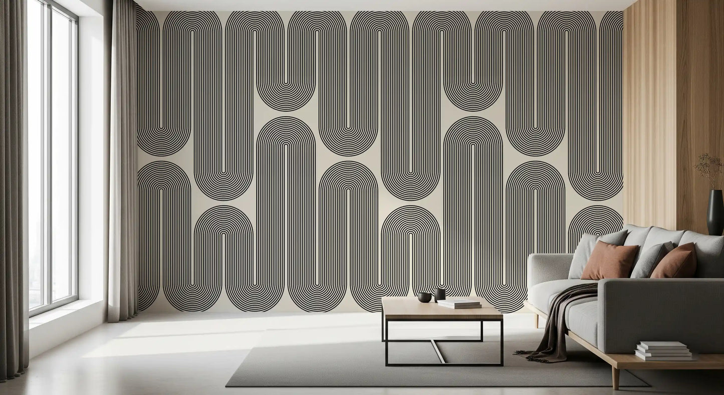 Monochromatische geometrische Wellen Wandbild