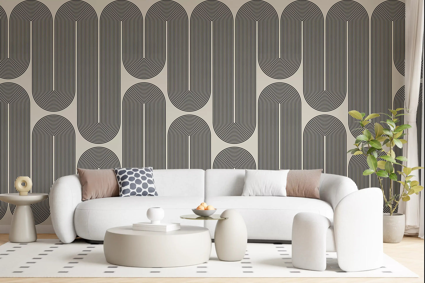 Monochromatische geometrische Wellen Wandbild