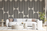 Monochromatische geometrische Wellen Wandbild