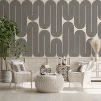 Monochromatische geometrische Wellen Wandbild