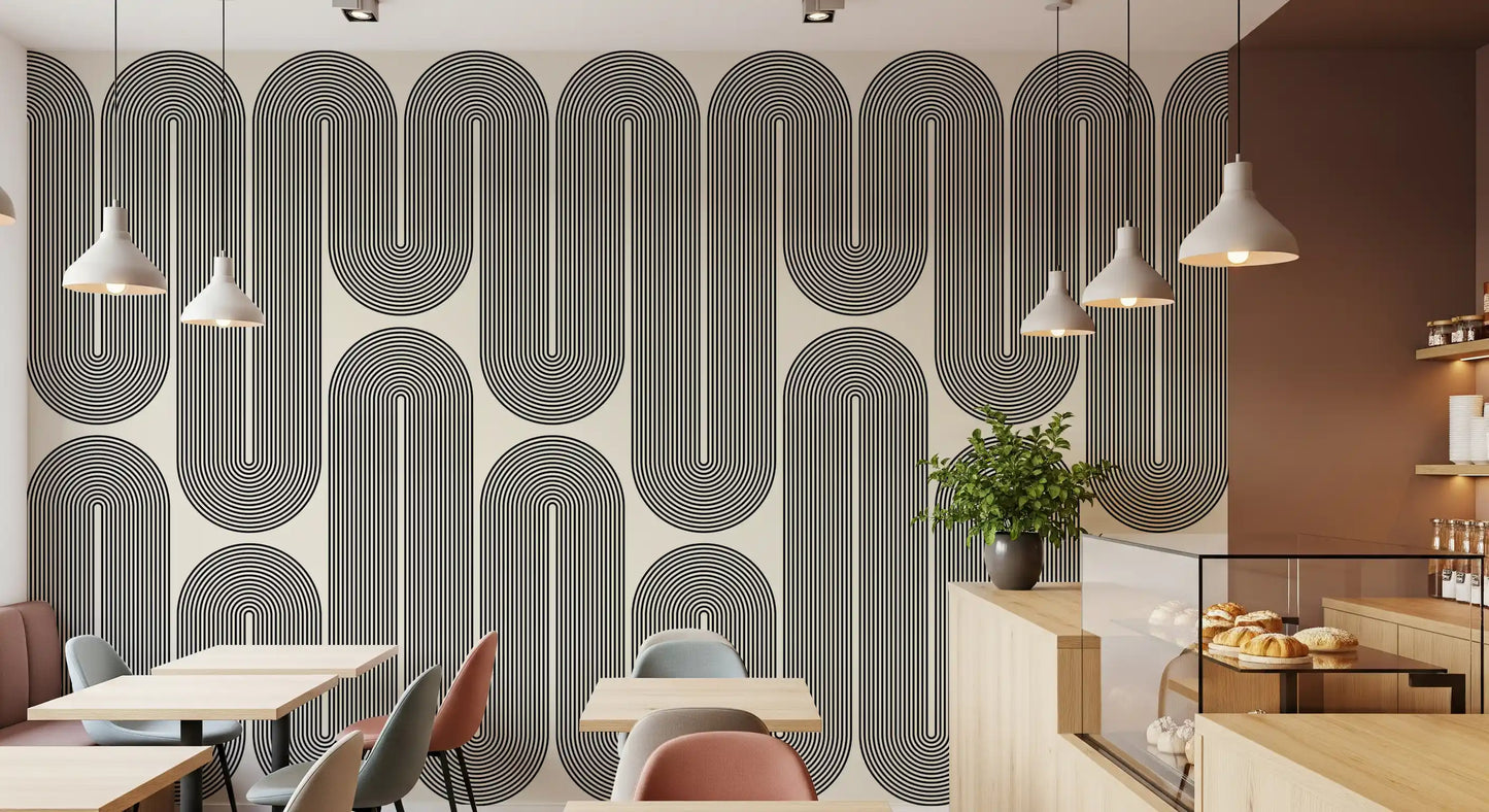 Monochromatische geometrische Wellen Wandbild