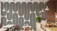 Monochromatische geometrische Wellen Wandbild