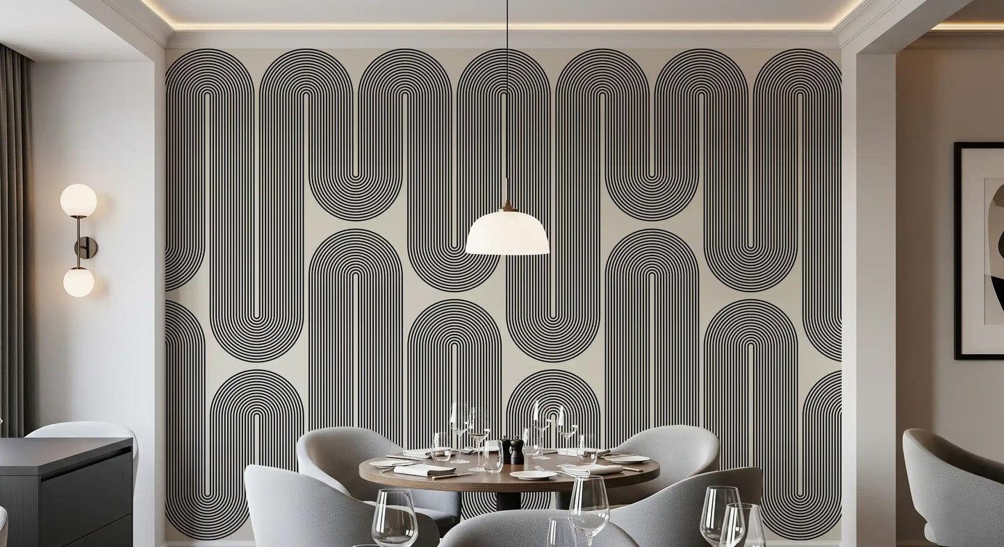Monochromatische geometrische Wellen Wandbild