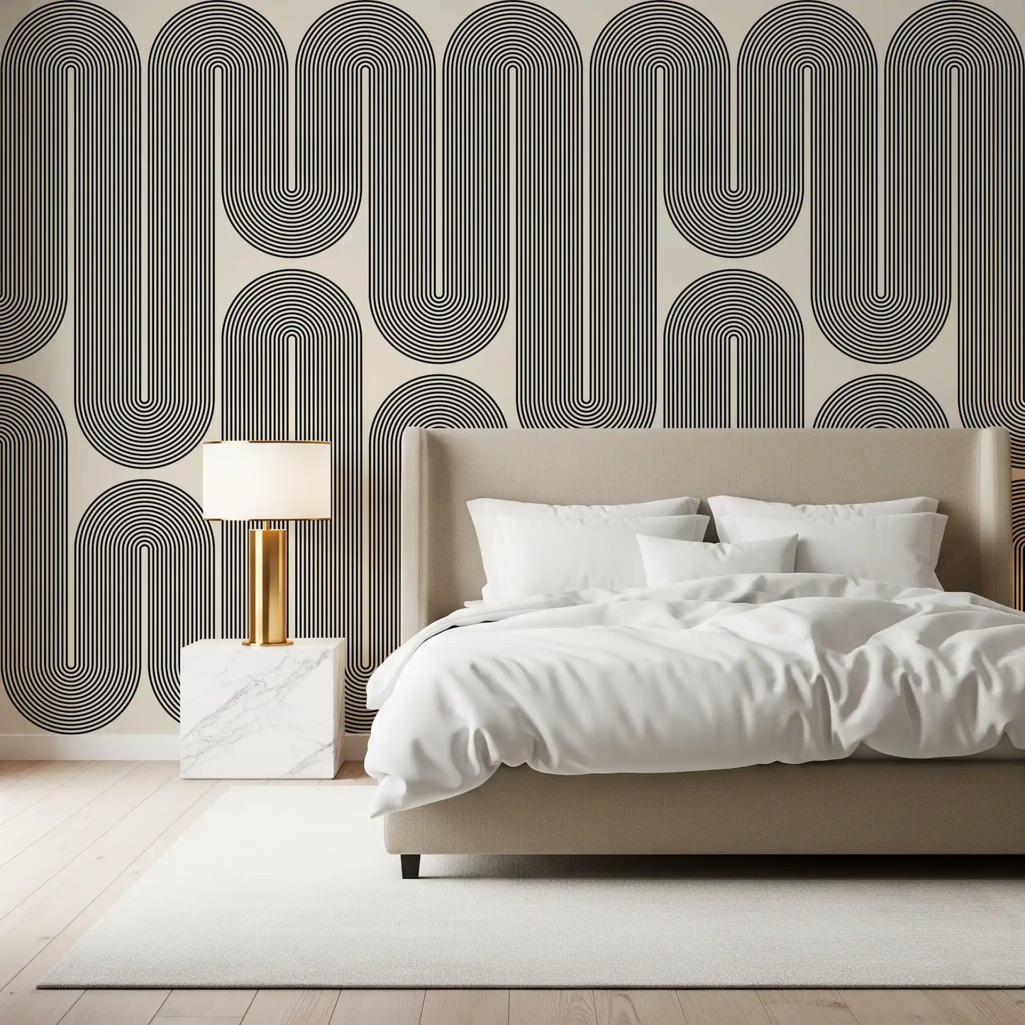 Monochromatische geometrische Wellen Wandbild