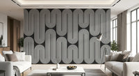 Minimalistische Wellenbögen in Monochrom Wandbild