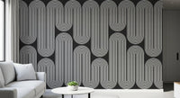 Minimalistische Wellenbögen in Monochrom Wandbild