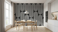 Minimalistische Wellenbögen in Monochrom Wandbild