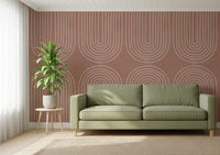 Motiv mit gebogenem Linienmuster in Terrakotta Wandbild