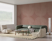 Motiv mit gebogenem Linienmuster in Terrakotta Wandbild