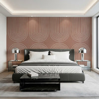 Motiv mit gebogenem Linienmuster in Terrakotta Wandbild