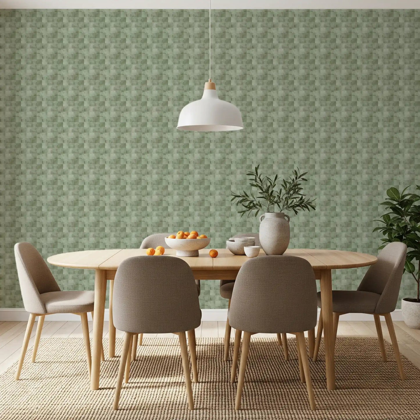 Carreaux style Zellige - Papier peint Céladon⁠