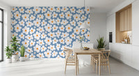 Murale da parete Retro Daisy Bloom Blu