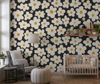 Retro-Blumenmuster Wandbild