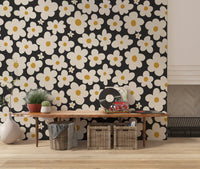 Retro-Blumenmuster Wandbild