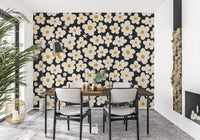 Retro-Blumenmuster Wandbild