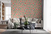 Retro Daisy Meadow Wall Mural