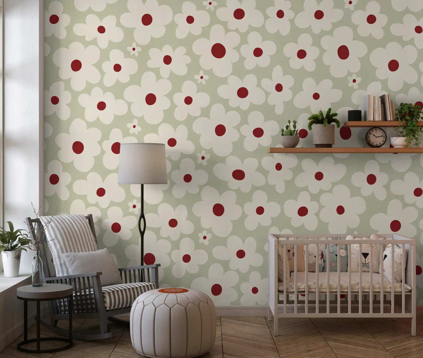 Murale da parete Retro Sage Daisy Meadow
