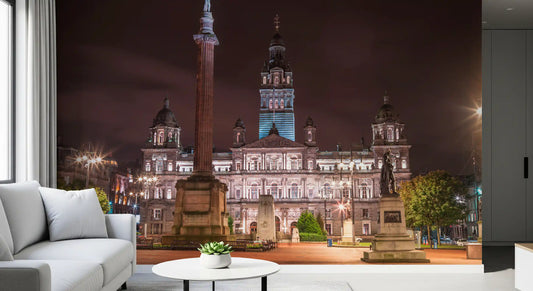 Glasgow City Chambers Nightscape Wall Mural