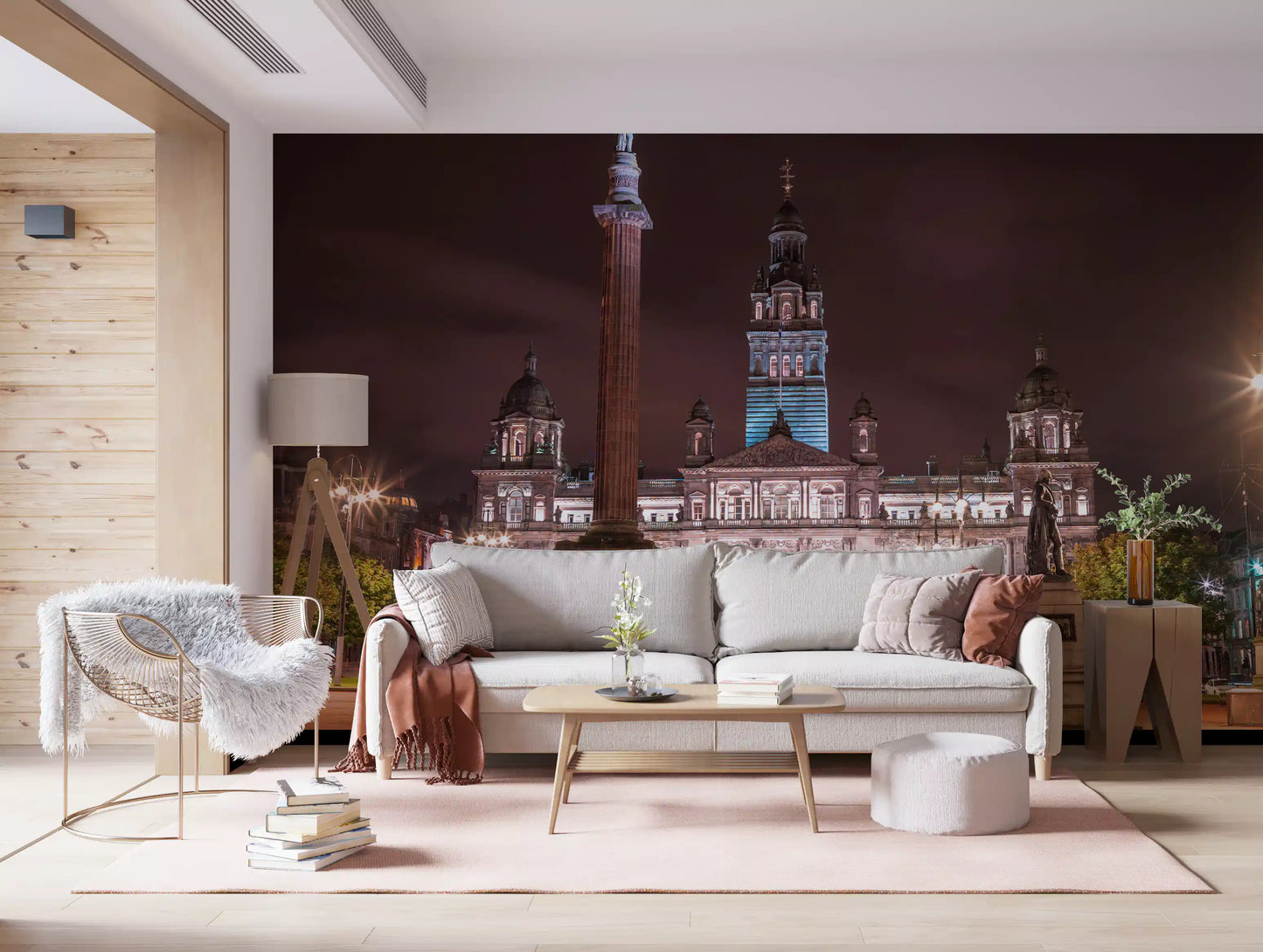 Glasgow City Chambers Nightscape Wall Mural