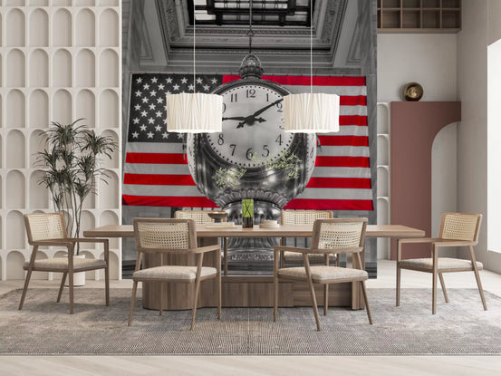 Ikonische Wandtapete mit Grand Terminal Uhrendesign