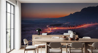 Desert Highway Sunset Horizon Wall Mural